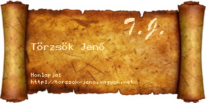 Törzsök Jenő névjegykártya
