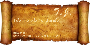 Törzsök Jenő névjegykártya